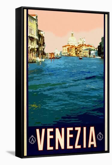 Canal in Venice Italy 2-Anna Siena-Framed Stretched Canvas