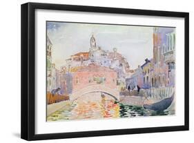 Canal in Venice-Henri Edmond Cross-Framed Giclee Print