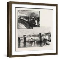 Canal Lock, and Railway Bridge at Ste. Anne'S, Canada, Nineteenth Century-null-Framed Giclee Print