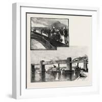 Canal Lock, and Railway Bridge at Ste. Anne'S, Canada, Nineteenth Century-null-Framed Giclee Print