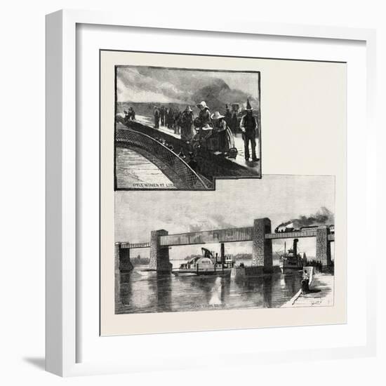 Canal Lock, and Railway Bridge at Ste. Anne'S, Canada, Nineteenth Century-null-Framed Giclee Print