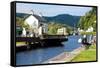 Canal Lock at Cairnbaan Bridge on the Crinan Canal in Scotland-naumoid-Framed Stretched Canvas