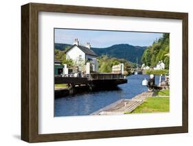 Canal Lock at Cairnbaan Bridge on the Crinan Canal in Scotland-naumoid-Framed Photographic Print
