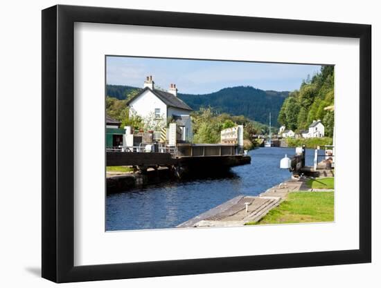 Canal Lock at Cairnbaan Bridge on the Crinan Canal in Scotland-naumoid-Framed Photographic Print