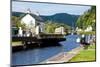 Canal Lock at Cairnbaan Bridge on the Crinan Canal in Scotland-naumoid-Mounted Photographic Print
