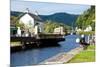 Canal Lock at Cairnbaan Bridge on the Crinan Canal in Scotland-naumoid-Mounted Photographic Print