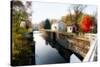 Canal Lock Fall Scene, Kingston, New Jersey-George Oze-Stretched Canvas