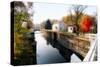 Canal Lock Fall Scene, Kingston, New Jersey-George Oze-Stretched Canvas