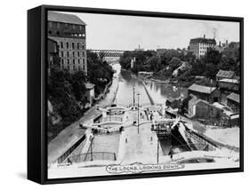 Canal Locks at Lockport-null-Framed Stretched Canvas