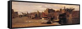 Canal of the Venetian Lagoon-Pietro Fragiacomo-Framed Stretched Canvas