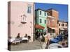 Canal on Burano Island, Venice, Veneto, Italy, Europe-Richard Cummins-Stretched Canvas