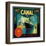 Canal Orange Label - Rialto, CA-Lantern Press-Framed Art Print