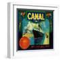 Canal Orange Label - Rialto, CA-Lantern Press-Framed Art Print