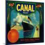 Canal Orange Label - Rialto, CA-Lantern Press-Mounted Art Print