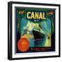 Canal Orange Label - Rialto, CA-Lantern Press-Framed Art Print