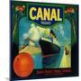 Canal Orange Label - Rialto, CA-Lantern Press-Mounted Art Print