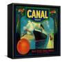 Canal Orange Label - Rialto, CA-Lantern Press-Framed Stretched Canvas