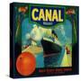 Canal Orange Label - Rialto, CA-Lantern Press-Stretched Canvas