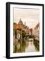 Canal scene, Bruges, West Flanders, Belgium.-Michael DeFreitas-Framed Photographic Print