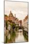 Canal scene, Bruges, West Flanders, Belgium.-Michael DeFreitas-Mounted Photographic Print