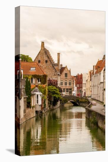 Canal scene, Bruges, West Flanders, Belgium.-Michael DeFreitas-Stretched Canvas