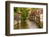 Canal scene, Bruges, West Flanders, Belgium.-Michael DeFreitas-Framed Photographic Print