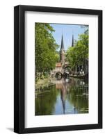 Canal Scene with Bridge, 16th Century East Port Gate Towers, Delft, Holland, Europe-James Emmerson-Framed Photographic Print