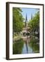 Canal Scene with Bridge, 16th Century East Port Gate Towers, Delft, Holland, Europe-James Emmerson-Framed Photographic Print