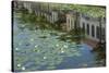 Canal Scene with Reflections and Floating Lilies, Delft, Holland, Europe-James Emmerson-Stretched Canvas