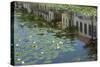 Canal Scene with Reflections and Floating Lilies, Delft, Holland, Europe-James Emmerson-Stretched Canvas