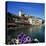 Canal Side Restaurants Below the Chateau, Annecy, Lake Annecy, Rhone Alpes, France, Europe-Stuart Black-Stretched Canvas