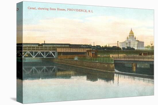 Canal, State House, Providence, Rhode Island-null-Stretched Canvas