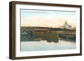 Canal, State House, Providence, Rhode Island-null-Framed Art Print