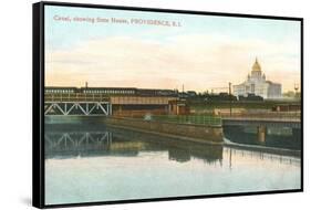 Canal, State House, Providence, Rhode Island-null-Framed Stretched Canvas