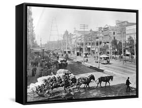 Canal Street, New Orleans, Louisiana, C.1890 (B/W Photo)-American Photographer-Framed Stretched Canvas