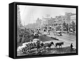 Canal Street, New Orleans, Louisiana, C.1890 (B/W Photo)-American Photographer-Framed Stretched Canvas