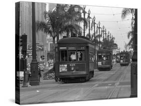 Canal Street Trolleys-null-Stretched Canvas