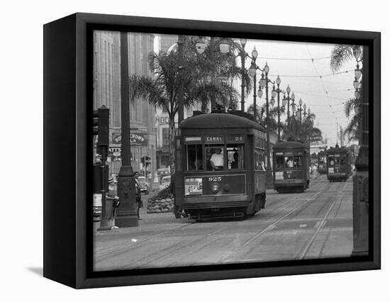 Canal Street Trolleys-null-Framed Stretched Canvas