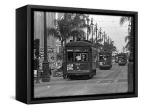 Canal Street Trolleys-null-Framed Stretched Canvas