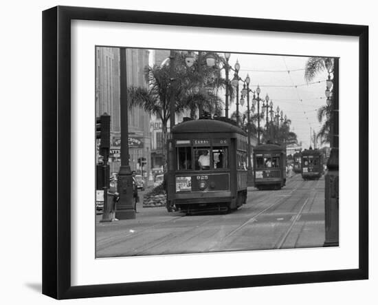 Canal Street Trolleys-null-Framed Photographic Print