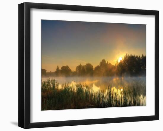 Canal Sunrise-null-Framed Art Print