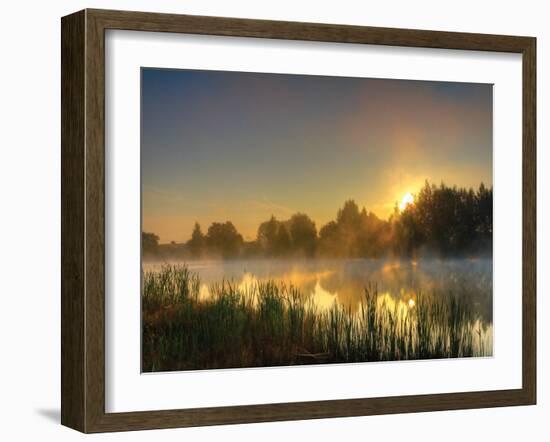 Canal Sunrise-null-Framed Art Print