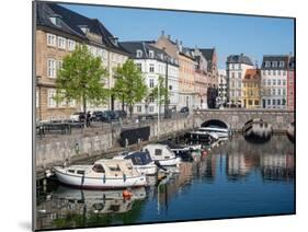 Canal under the Strombroen (Storm Bridge) with colourful houses in the old town, Copenhagen-Jean Brooks-Mounted Photographic Print