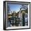 Canal View with Belfry in Winter, Bruges, West Vlaanderen (Flanders), Belgium, Europe-Stuart Black-Framed Photographic Print