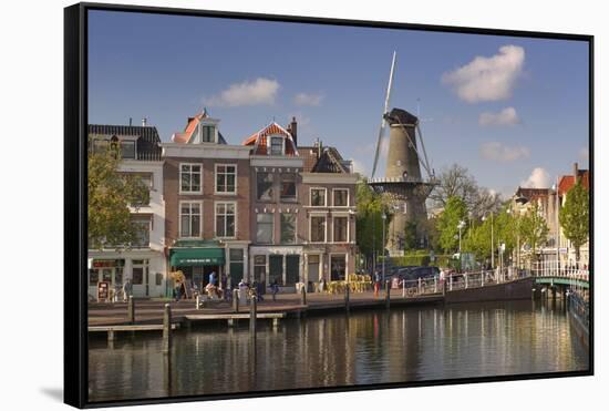 Canal, Windmill, and Square-Jon Hicks-Framed Stretched Canvas