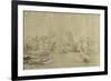 Canal with Boats, a Dyke Road and Trees-Rembrandt van Rijn-Framed Giclee Print
