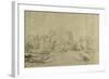 Canal with Boats, a Dyke Road and Trees-Rembrandt van Rijn-Framed Giclee Print