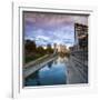 Canal with downtown view, White River State Park, Indianapolis, Indiana, USA.-Anna Miller-Framed Photographic Print