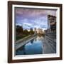 Canal with downtown view, White River State Park, Indianapolis, Indiana, USA.-Anna Miller-Framed Photographic Print