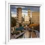 Canal with downtown view, White River State Park, Indianapolis, Indiana, USA.-Anna Miller-Framed Photographic Print